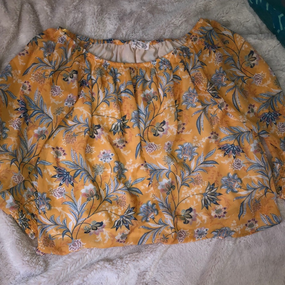 Yellow floral blouse